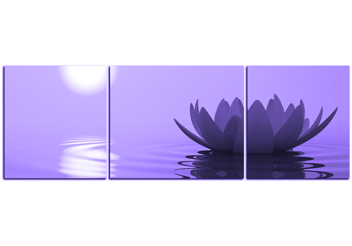 Obraz na plátně - Zen lotus - panoráma Obraz na plátně - Zen lotus - panoráma